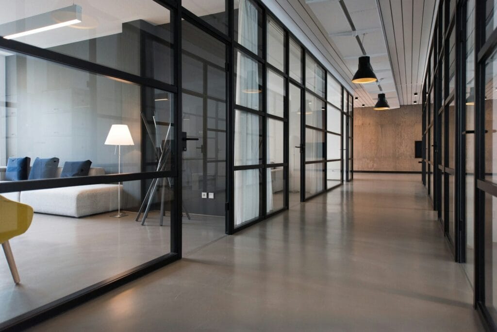 Refinishing of office flooring in Calgary by Surface Pros